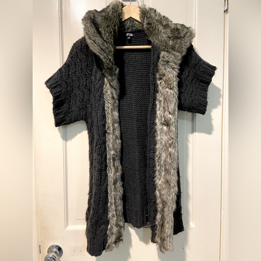 Apt 9 Sweater Vest with Faux Fur